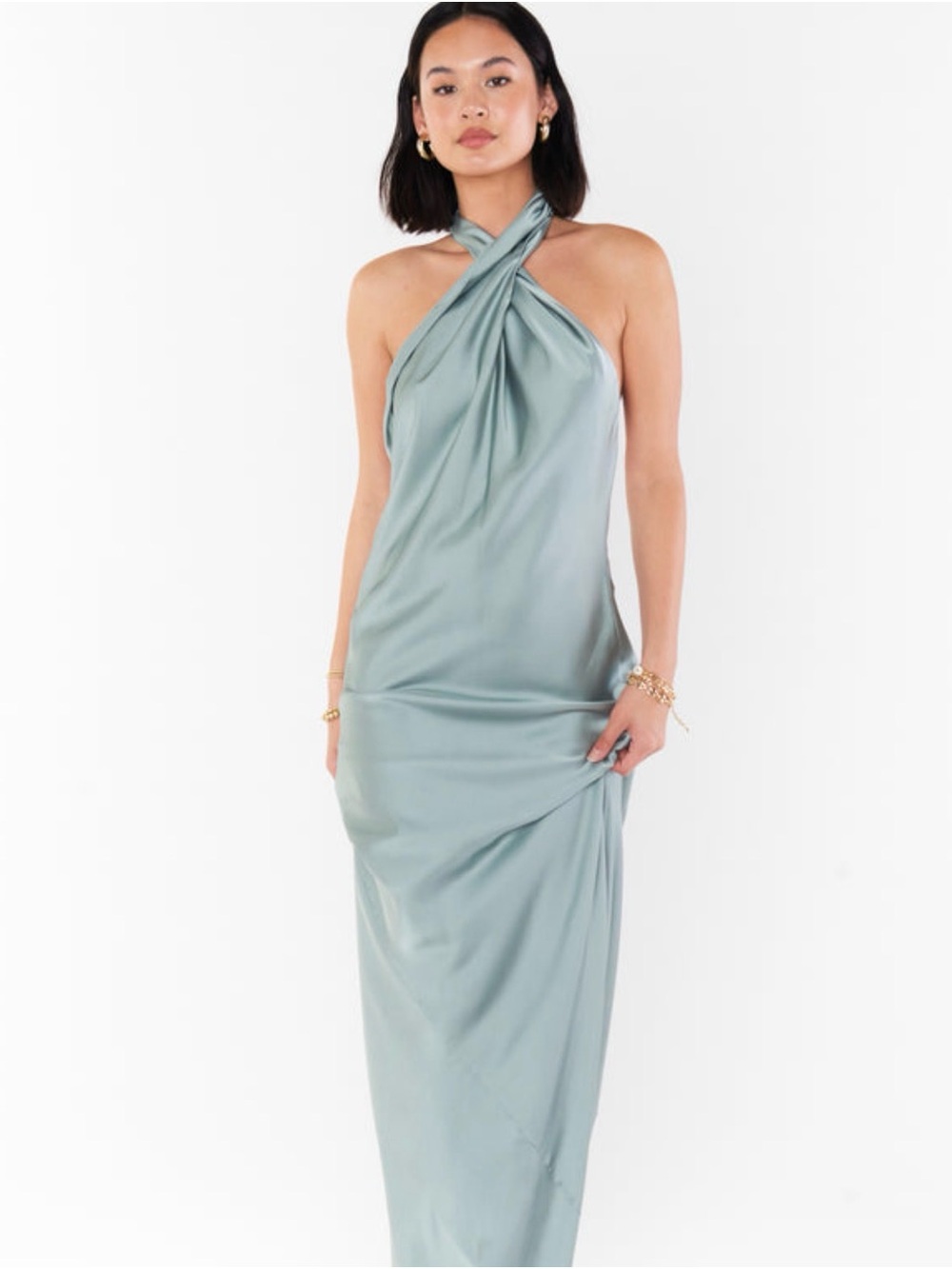 Show Me Your MuMu Jasmine in Silver Sage Satin